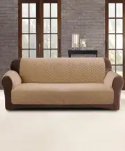 Custom Fit 2-Seater Sofa/Couch/Seat Lounge Cover Protector Slipcover Dark Flax