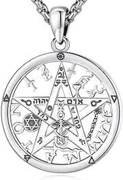 [LOOVE] Pentagram Necklace Sterling Silver Triple Moon Goddess/Celtic Knot Witches Knot/Pentacle/Sun and Moon/Hecate/Tetragrammaton Pendant Necklace Pagan Wiccan Magic Amulet Jewelry for Women Men