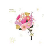 Hammond Gower Happy Birthday Girl With Flowers Notecard - 10x10cm