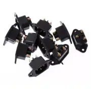 10 Pcs/Set 250V 10A 3-Pin Terminal IEC320 C14 Inlet Power Plug Socket Black