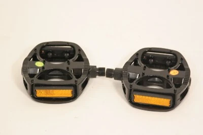 FP BLACK Alloy Bicycle Pedals 9/16" W/REFLECTOR PD18