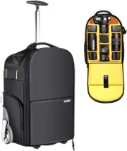 Neewer 2-in-1 Wheeled Camera Backpack Luggage Trolley Case Anti Shock Au