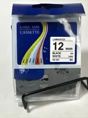 Compatible TZ Label Tape Printer P-Touch Laminated 12mm TZ-231 Black On White