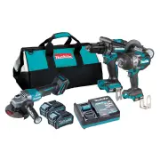 Makita DK0131G302 - 40V Max Brushless 3 Piece Drill/Wrench/Grinder Combo Kit (2 x 4.0Ah)