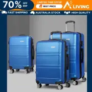 3pc Luggage Trolley Set Suitcase Travel TSA Carry On Hard Case Lightweight ET-BU