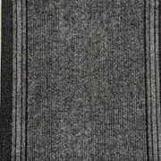 Ideal 67cm Grey Black Bristol Rib Rubber back Carpet Runner