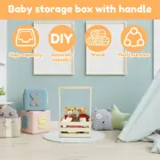 Baby Shower Crate Closet Wood Baby Storage Crate Hamper with Handle xsaSK