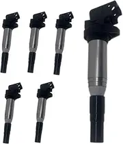 6Pcs Ignition Coil Pack Compatible with BMW 325i, 335i, 328i, 525i, 530i, 330i, 650i, X3, X5, M5,M6, Replaces OEM# UF667 UF522 0221504470 12138616153 12138657273 12137594937 12137562744