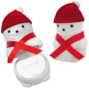 White Velour Snowman Snow Man Jewelry Gift Box, Ring, Earrings, Etc Super Cute *