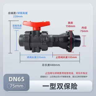 防漏閥哈蒙德止逆閥75防反水止回閥廚房專用下水道排水管逆止閥pvc管 閥