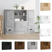 Highboards 3 pcs Cupboard Sideboard Storage Cabinet Engineered Wood vidaXL