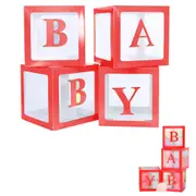 Christmas Clear Balloon Boxes Transparent DIY Letter Cube Balloons Gift Boxes-Red