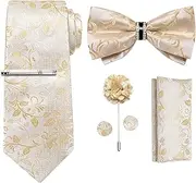 [DiBanGu] Plaid Tie for Men Classic Woven Tie and Pocket Square Set Silk Tie Business