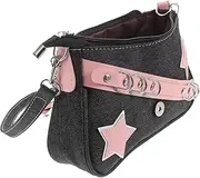 [LIFKOME] Elegant Women Handbag Small Crescent Shoulder Pouch Tote Bag Goth Punk Style Clutch Shoulder Wallet Purse Secure Zipper