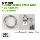 Picture Framing Hanging Kit Frame Hanging Wire 10m +20Hangers +20 Screws