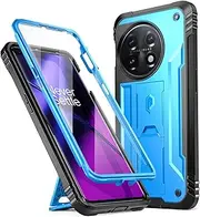 [Poetic] Revolution Case for OnePlus 11 5G 6.7"(2023), [20 FT Mil-Grade Drop Tested], Full-Body Rugged Dual-Layer Shockproof Protective Cover with Kickstand and Built-in-Screen Protector, Light Blue