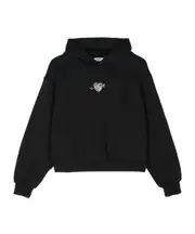 MSGM Kids Heart Embellished Long Sleeved Hoodie 8Y,4Y,14Y,6,10Y Black