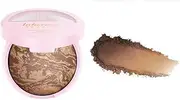 Multipurpose Bronzer Powder Foundation, Lightweight Buildable Sheer to Light Coverage, Long-Lasting, Satin Shimmer Finish Face Powder Makeup & Setting Powder 2 Tan