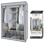 Portable Closet Wardrobe Closet for Hanging Clothes with 8 Storage Shelves, 2...