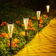 CLORA 2PCS Solar Pathway Lights Outdoor Garden Yard Decor Landscape Patio Driveway Lamp Cool White