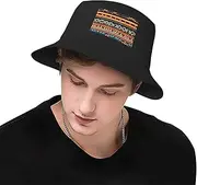 [berbo] African National Patterns Fisherman Beanies for Men - Sun-Protection Fishing Hats and Bucket Hats Ideal for Beach, Safari, and Outdoor Black, Black, One Size
