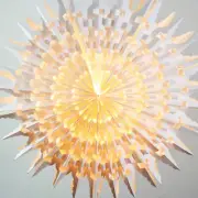 24" White Winter Fractal Christmas Holiday Snowflake Paper Star Lantern, Hanging