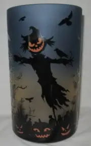 Yankee Candle Mirrored Large Jar Holder J/H HALLOWEEN SCARECROW orange blues