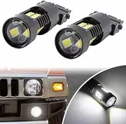 H2 LED Daytime Running Lamps for H-ummer H2 2003 2004 2005 2006 2007 2008 2009 DRL Position Bulbs 21 SMD Chipsets 1200 Lumens Xenon White LED Driving Running Lights