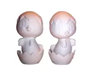 ++= Bisque X*23 17.408B Ceramic Ready to Paint Hatching Chicken Shakers