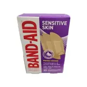 Band-Aid Brand Adhesive Bandages for Sensitive Skin Durable Hypoallergenic 20