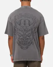 [The Anti Order] The Anti Order Akuma Mock Neck T-shirt Washed Charcoal - Size M M Washed Charcoal