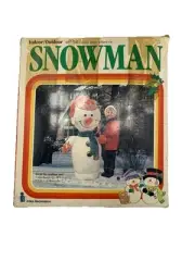 INTEX RECREATION SNOWMAN INFLATABLE 48"-T-NIB INDOOR/OUTDOOR 1987 RARE HTF CIB