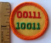 Girl Scout Junior 1980-2001 COMPUTER FUN BADGE Binary Code Internet Patch NEW