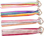 Gatuida 4Pcs Rainbow Hand Ribbon Kite with Bells Sensory Cloud Shape Streamer for and Dance Activities
