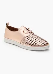 [Taking Shape] Taking Shape Leather Lasercut Sneaker Size 39 in Champagne - Women's Shoes Champagne