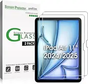 amFilm Screen Protector for iPad Air 11 Inch OLED M2 [2024 Model] Tempered Glass [Face ID & Apple Pencil Pro & Case Compatible] [ Anti-Scratch] [99.99% HD Clear]