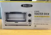 Bella 4-Slice Stainless Steel Toaster Oven, 1000 Watts, new in Box