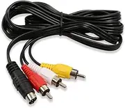 4-Pin S-Video Mini Din Male to 3 RCA Male Converter Cable Component Adapter Cord 1.5M for DVD TV HDTV