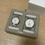 轉賣 | FOSSIL | 白面-BQ2468SET銀河系男女對錶系列 完整盒裝 情侶錶不拆賣 美國男錶女錶對