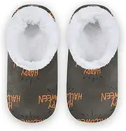 [Caihoyu] Kids Girls Boys Closed Back House Slippers Coral Fleece Anti-Slip Rubber Sole Soft House Slippers Shoes Home Indoor