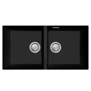 OLIVERI Santorini Double Bowl Undermount Sink - Matte Black ST-MB1563UOF