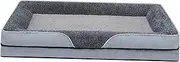 MYCENSE Pet Sofa Bed for Cats and Dogs - Removable Cover with Breathable Design, Light Gray S