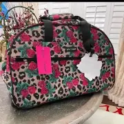 BETSEY JOHNSON “LEOPARD/FLORAL ROSES” DUFFLE / Wheel Roller Luggage NWT