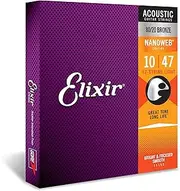 Elixir 11152 Nanoweb Coating 80/20 Bronze Acoustic Guitar 12-Strings, Light .010 - .047 & .010 - .027 Gauges