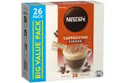 Nescafe Strong Cappuccino Coffee Sachets 26 Pack
