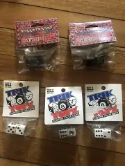 Lot of 5 Pair Dice Valve Caps - 2 Black Bulletproof & 3 White Trick Topz