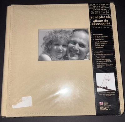 Westrim Crafts Memories Strap Cloth Hinged Album W/10 Sheets 12”x 12” Beige New