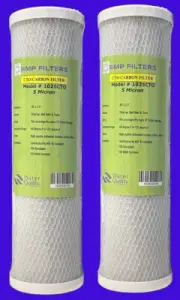 10" x 2.5" Carbon Block (CTO) Whole House Water Filter Cartridge, 5 Micron, 2 pc