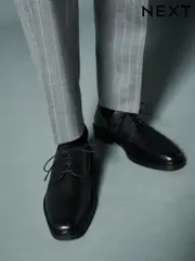 Black Tumbled Leather Formal Shoes (AA7978) | $100