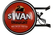 Swan Draught Beer Bar Lighting Wall Sign Light LED